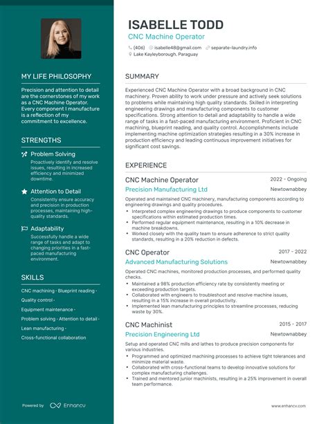 cnc resume
